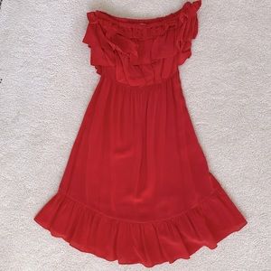 Rebecca Taylor strapless ruffle dress size 2